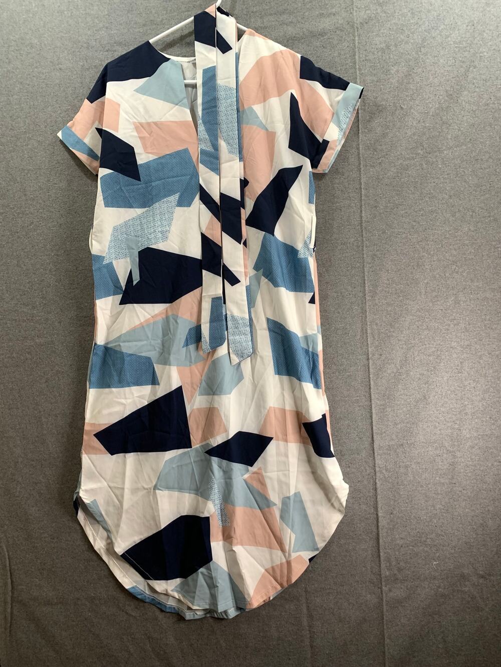 Colorblock Pattern Dress Women Medium Midi Dress